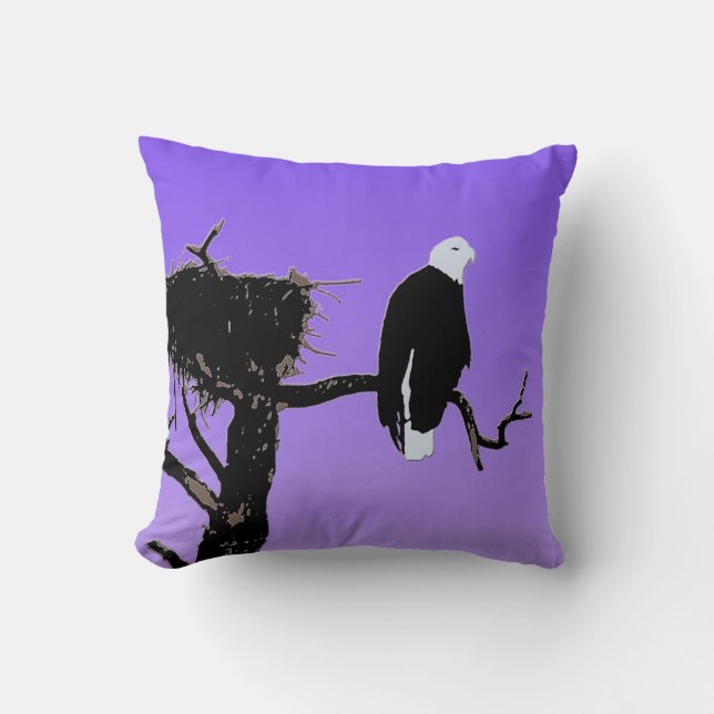 Coussin Bald Eagle at Sunset - Art original de la faune (Recto)