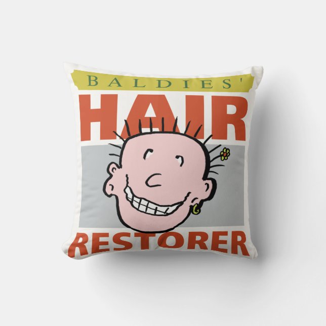Coussin Baldies Détecteur De Cheveux. Cadeau de l'homme du (Recto)