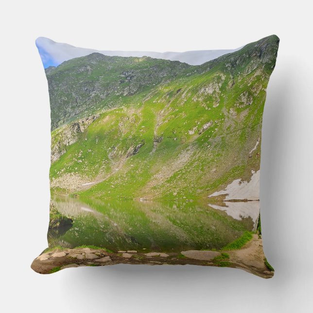 Coussin Balea Lake Mountain Slope – Romania Alpine Print (Recto)
