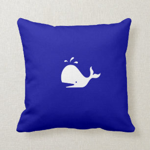 Coussin Baleine de Glow_White-on-Blue d'océan