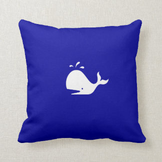 Coussin Baleine de Glow_White-on-Blue d'océan