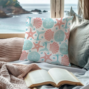 Coussin Baleine de mer Coquille de mer Starfish Sand Dolla