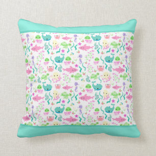 Coussin Baleine de poulpe verte Ocean Beach Eau bébé   Enf