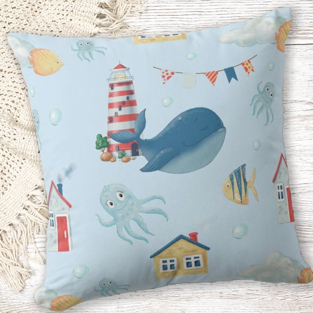 Coussin Baleine nautique (Créateur téléchargé)