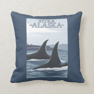 Coussin Baleines #1 - Sitka, Alaska d'orque