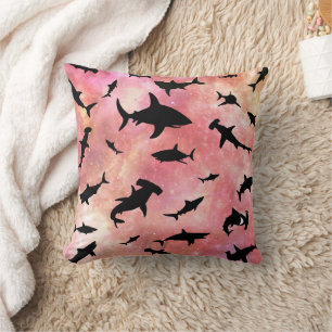 Coussin Baleines à mâchoires de requin modernes sous la ga