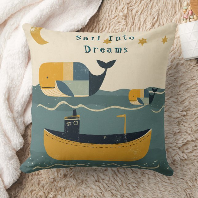 Coussin Baleines de la marée lunaire  (Couverture)