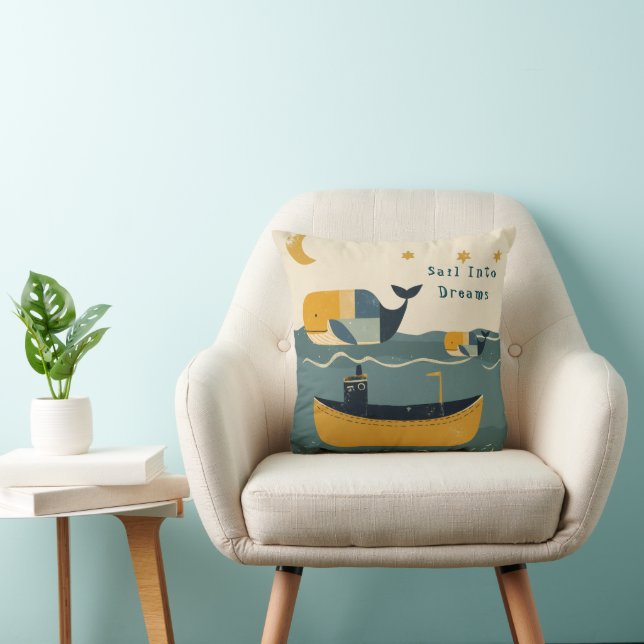 Coussin Baleines de la marée lunaire  (Chaise)