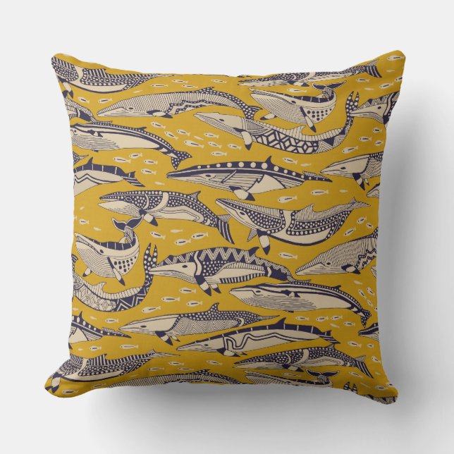 Coussin baleines de Minke or (Recto)