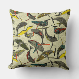Coussin baleines et vagues audacieuses