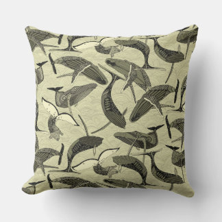 Coussin baleines et vagues naturelles