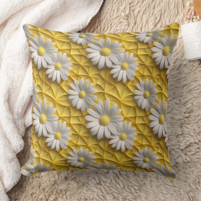 Coussin Balises 3d blanc et jaune (Couverture)
