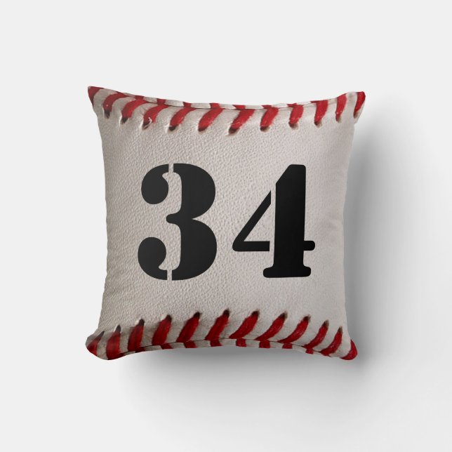 Coussin Balle de baseball avec numéro personnalisable (Recto)