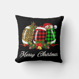 Coussin Balle de football Noël Leopard Rouge Plaid Père No