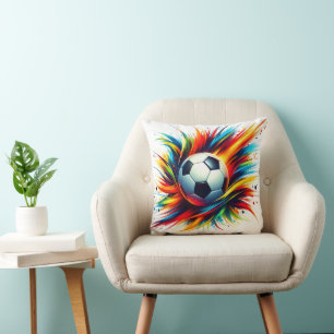 Coussin Balle de football Splash Futuriste Football Abstra