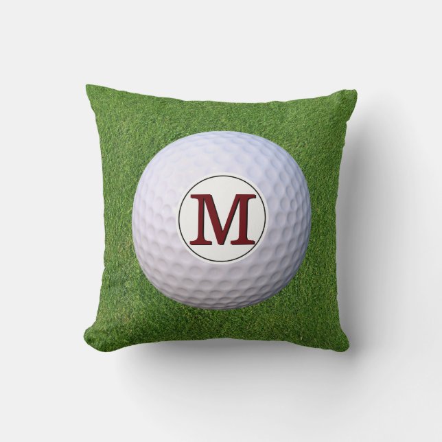 Coussin Balle de golf Monogramme Golfeur Verts Gazon (Recto)