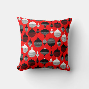 Coussin Balle Décorative De Noël Rouge Et Noir