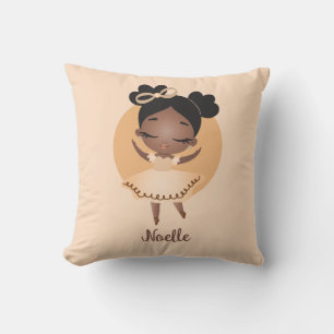 Coussin Ballerina de l'Afro-Américaine avec Bow
