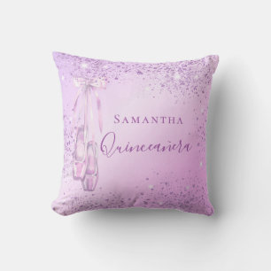 Coussin Ballerina de parties scintillant rose pourpre Quin