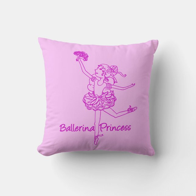 Coussin Ballerina fille rose violet court nom jetez oreill (Recto)