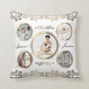 Coussin Ballerina Joli Design Gold Sepia Photo Collage