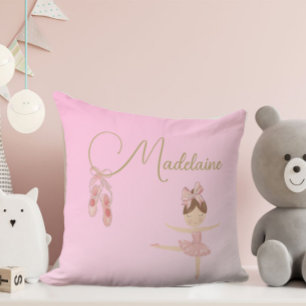 Coussin Ballerina Jolie fille rose moderne