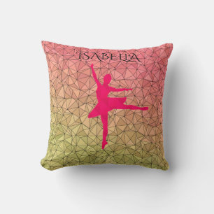 Coussin Ballerina lance l'oreiller avec un nom personnalis
