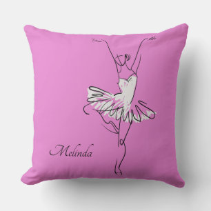 Coussin Ballerina nom personnalisé & couleur lancers oreil
