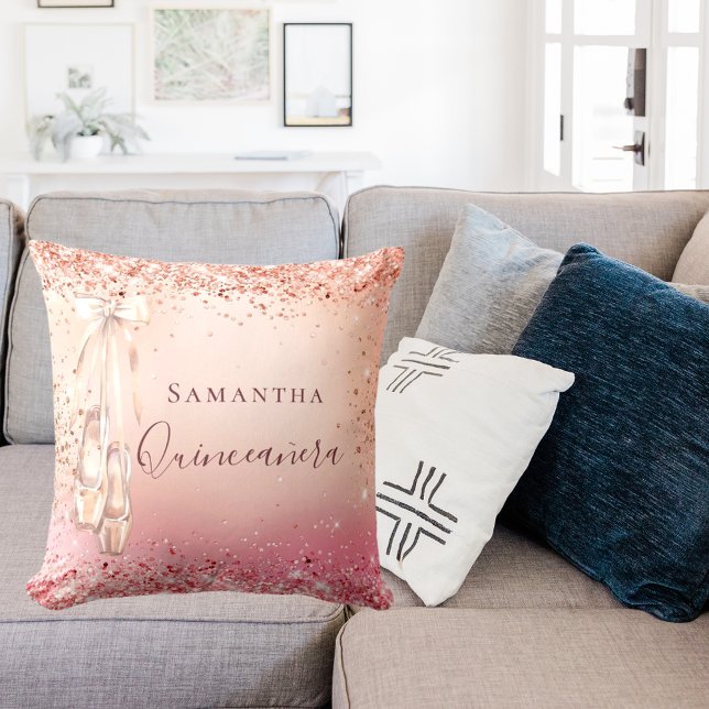 Coussin Ballerina rose de Quinceanera or rose parties scin (Créateur téléchargé)