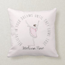 Ballerina rose Nom personnalisé Croyez en vos rêve