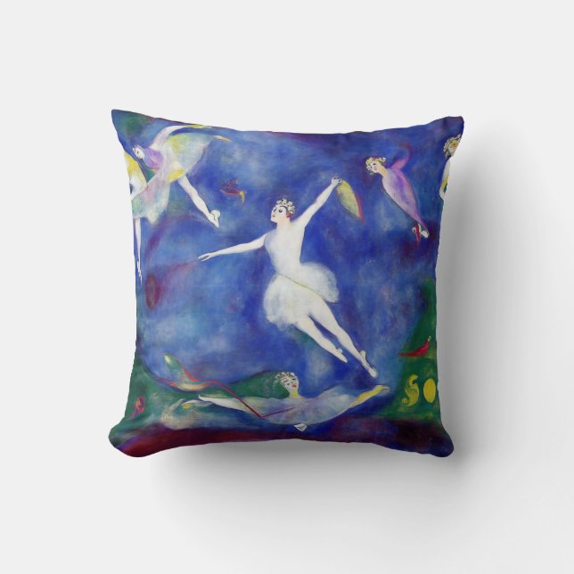 Coussin Ballerinas impressionniste moderne dans le ciel (Recto)