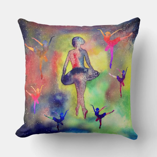 Coussin Ballerinas parmi les étoiles (Recto)