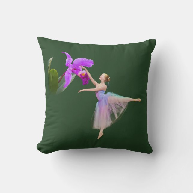 Coussin Ballerine avec l'orchidée (Recto)