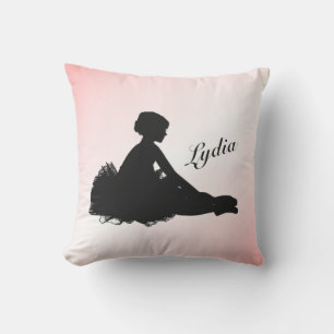 Coussin Ballerine Fatiguée Personnalisée avec Nom Rose