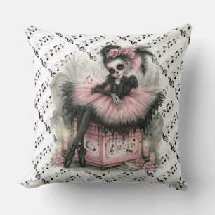 Coussin Ballerine Gothique Pastel Halloween Notes de Musiq