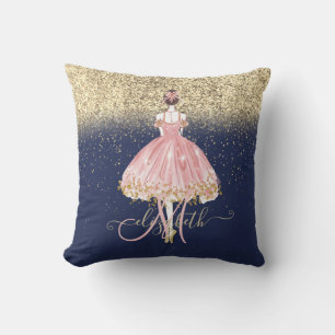 Coussin Ballerine Pailleté Ombré Monogramme Bleu Nuit