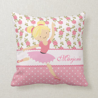 Coussin Ballerine rose florale Girly lunatique