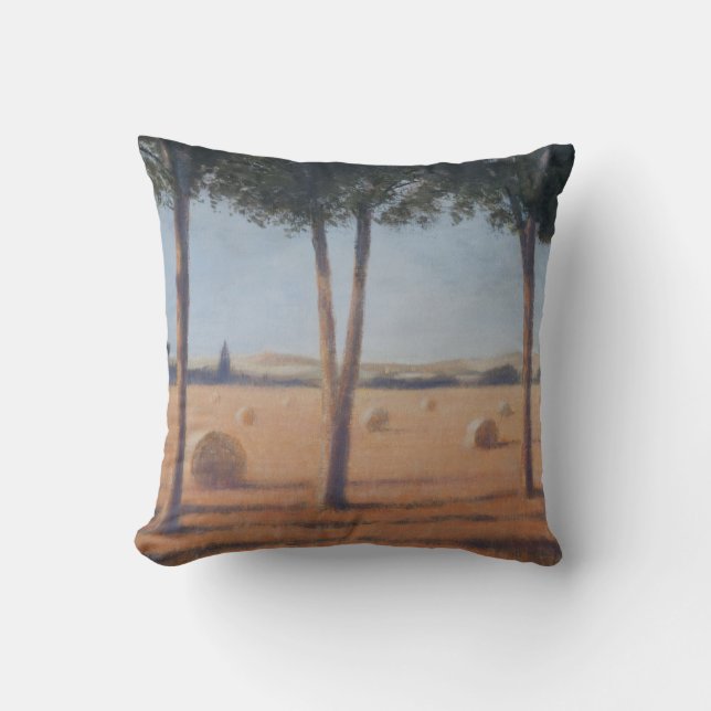 Coussin Balles de foin et pins Pienza 2012 (Recto)