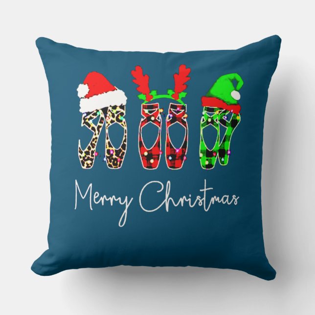 Coussin Ballet Dancer Ballerina Merry Christmas Xmas Point (Recto)