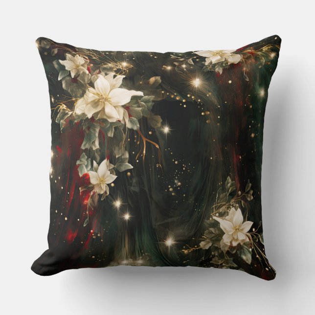 Coussin Ballet de Noël ombragé Botanique (Recto)