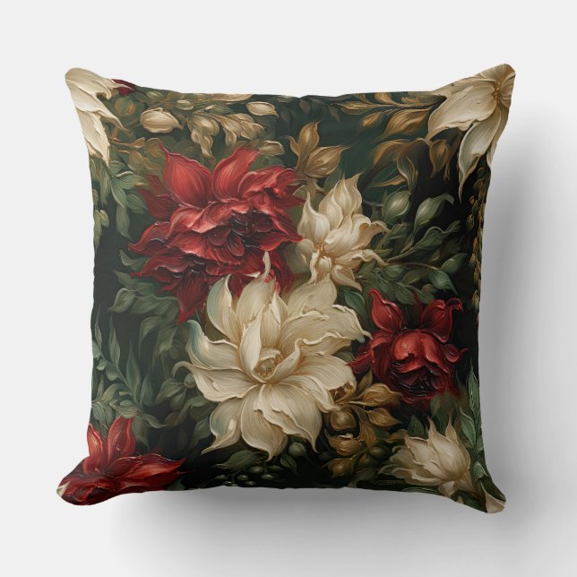 Coussin Ballet de Noël ombragé Botanique (Recto)