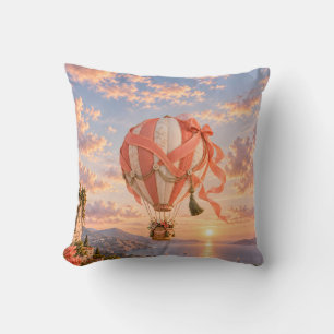 Coussin Ballon à air chaud Coral Ribbon sur Golden Lake au