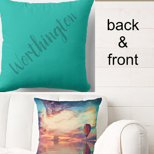 Coussin Ballon à air chaud pittoresque Sunrise Nom Pilote