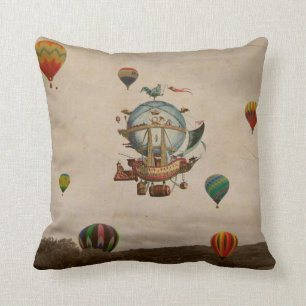 Coussin Ballon à air chaud, voyage de Minerve 1803 de La