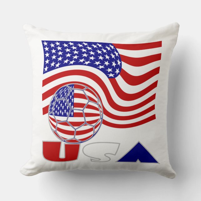 Coussin Ballon de football avec drapeau américain (Recto)