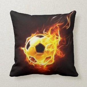 Coussin Ballon de football en flammes