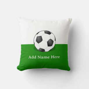 Coussin Ballon de football sur fond blanc et vert