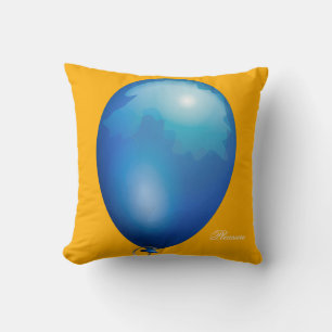 Coussin Ballon de jouet bleu clair drôle unique