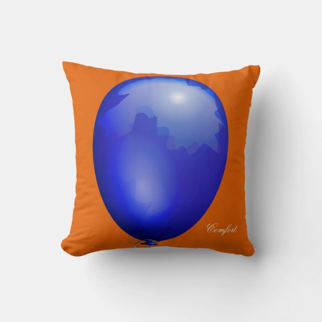 Coussin Ballon de jouet bleu foncé drôle unique (Recto)