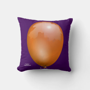Coussin Ballon de jouet orange drôle unique